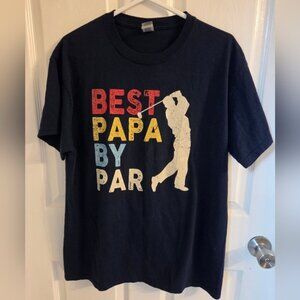 Gildan Heavy Cotton Best Papa By Par Navy T-Shirt